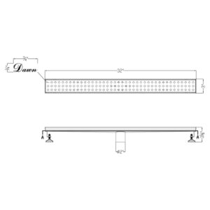 Dawn LMI360304 Mississippi River Series Linear Shower Drain, 36-Inch