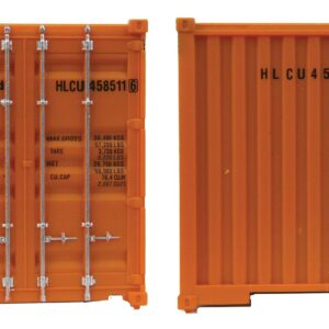 Walthers SceneMaster HO Scale Model of Hapag Lloyd (Orange, Blue) 40' Hi Cube Corrugated Side Container,949-8254