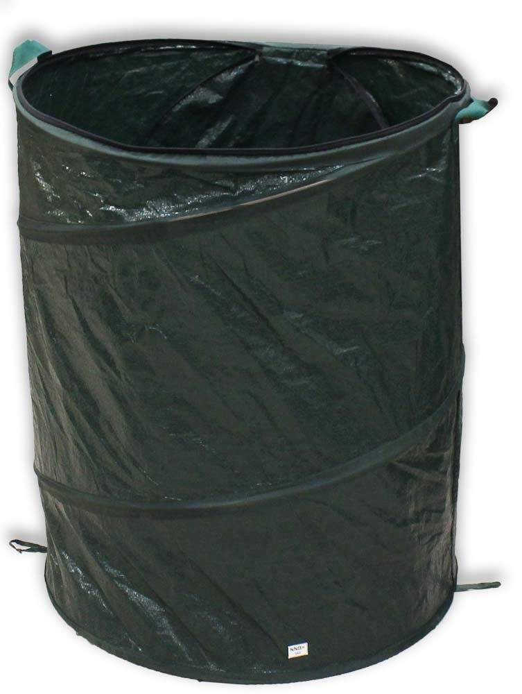 ADROIT 33 Gallon Pop-up Trash Bin with Zippered Cover | 22" x 25" (55.9 cm x 63.5 cm) | Durable & Foldable | Ideal for Recycling & Yard Cleanup