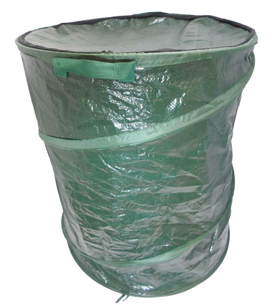 ADROIT 33 Gallon Pop-up Trash Bin with Zippered Cover | 22" x 25" (55.9 cm x 63.5 cm) | Durable & Foldable | Ideal for Recycling & Yard Cleanup