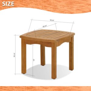 Amazonia Lincoln 1-Piece Outdoor Square Side Table | Teak Wood | Ideal for Patio and Indoors, 20 x 20