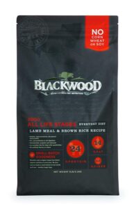 blackwood dog food made in usa slow cooked dry dog food [natural dog food for all breeds and sizes], lamb meal & brown rice recipe, 15 lb. resealable bag to preserve freshness