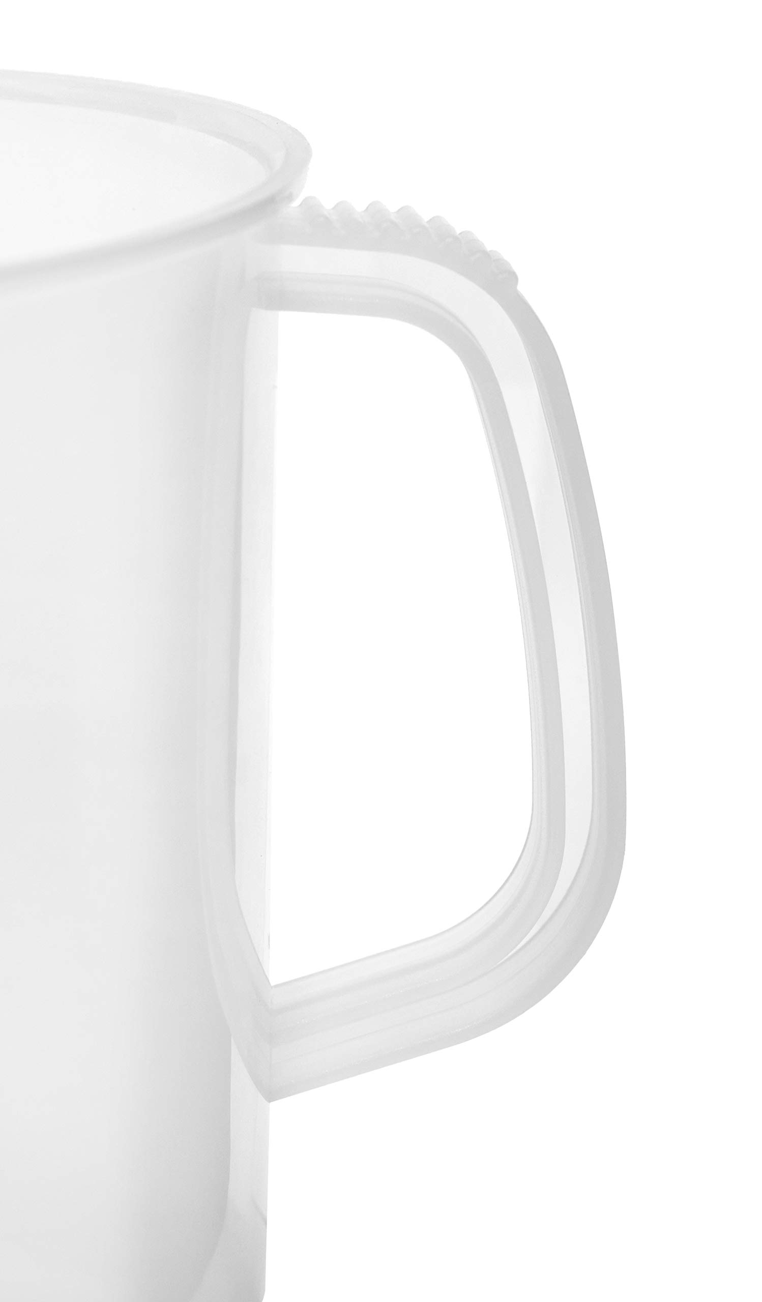 EISCO Plastic Pitcher, 2000mL (2L) - Short Form, Euro Design - Molded Graduations - Chemical Resistant & Autoclavable Polypropylene - Measuring Jug