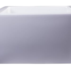 ALFI brand AB3018SB-W Smooth Solid Thick Wall Fireclay Single Bowl Farm Sink, 30", White