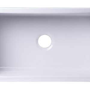 ALFI brand AB3018SB-W Smooth Solid Thick Wall Fireclay Single Bowl Farm Sink, 30", White