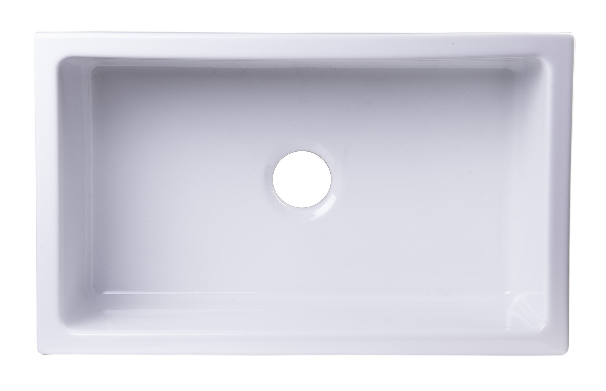 ALFI brand AB3018SB-W Smooth Solid Thick Wall Fireclay Single Bowl Farm Sink, 30", White