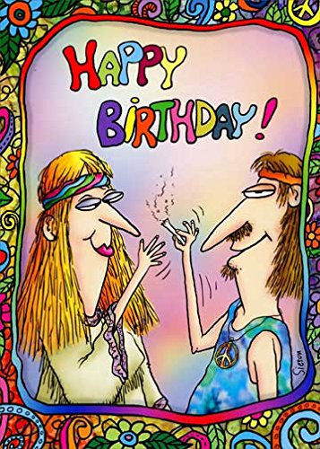 Stoned Hippies Oatmeal Studios Funny Birthday Card