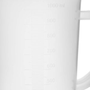 EISCO Plastic Pitcher, 1000mL (1L) - Molded Graduations - Chemical Resistant & Autoclavable Polypropylene - Measuring Jug