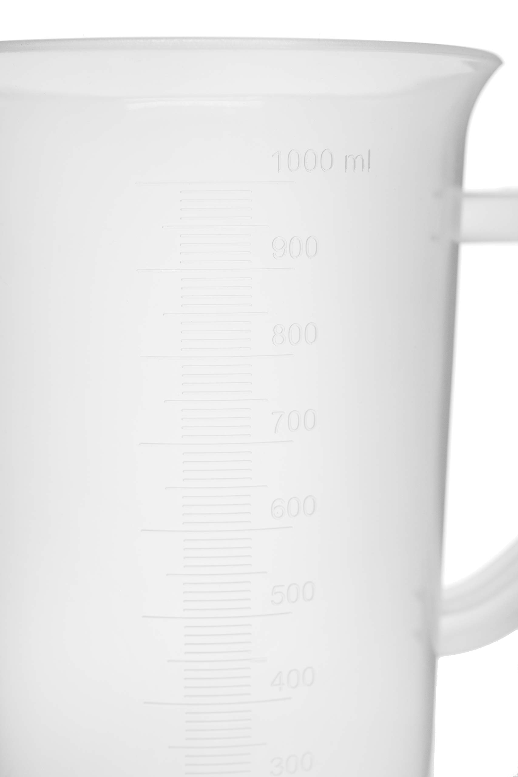 EISCO Plastic Pitcher, 1000mL (1L) - Molded Graduations - Chemical Resistant & Autoclavable Polypropylene - Measuring Jug