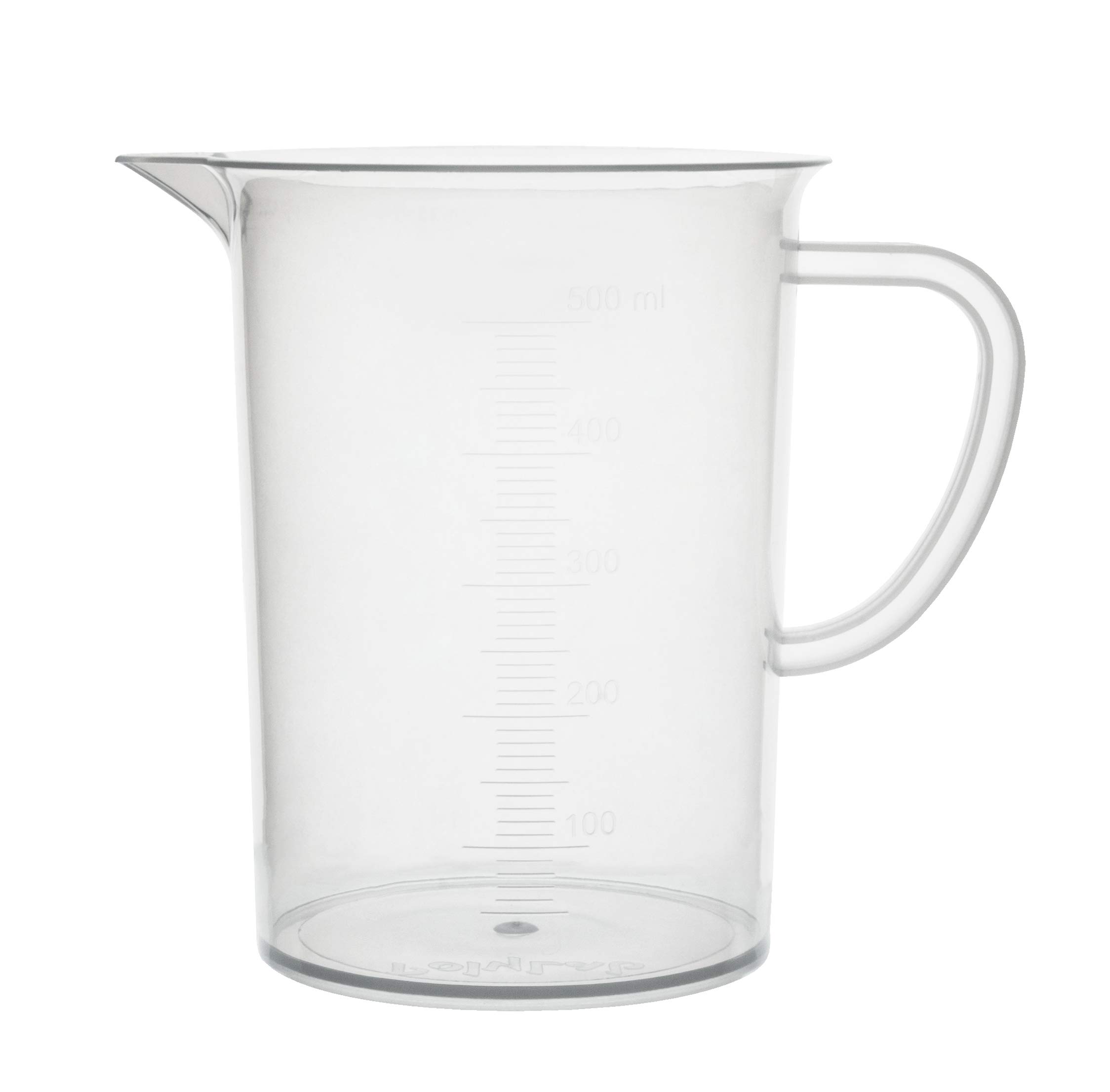 EISCO Plastic Pitcher, 500mL - Molded Graduations - Chemical Resistant & Autoclavable Polypropylene - Measuring Jug