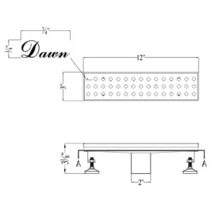 Dawn LMI360304 Mississippi River Series Linear Shower Drain, 36-Inch