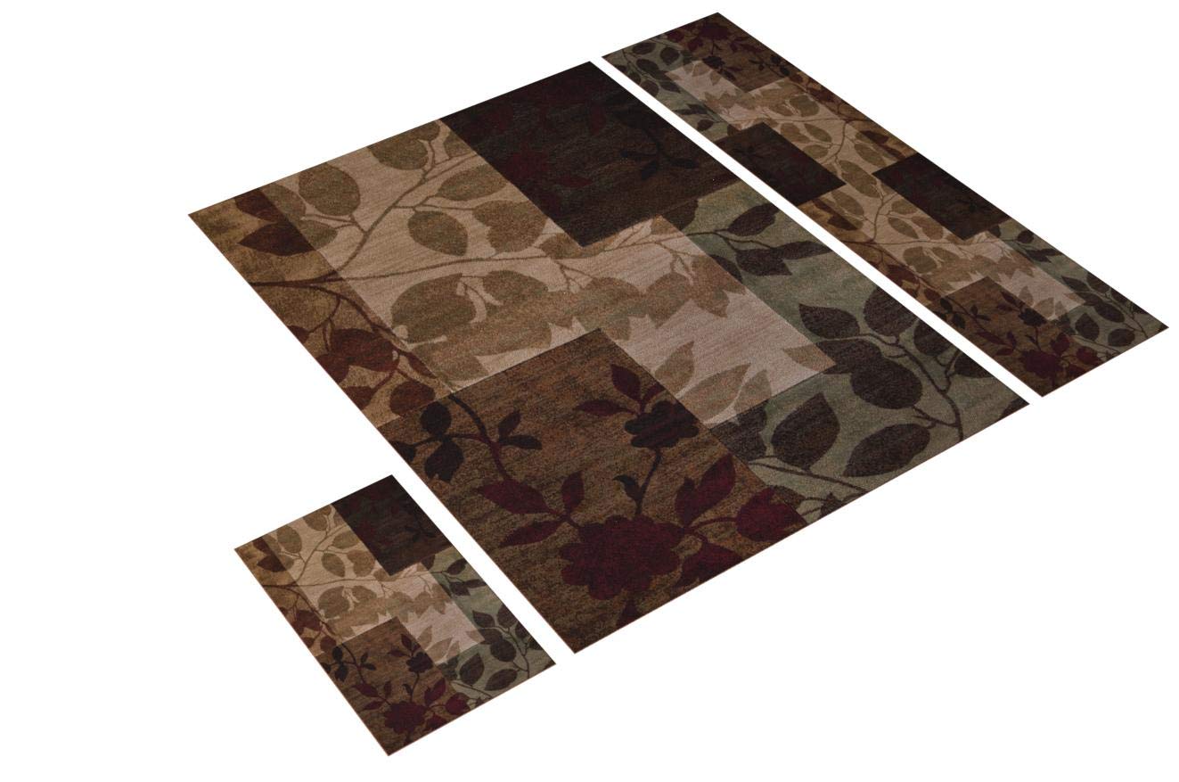 Home Dynamix Amelia Modern Area Rug | 3 Piece Set | Beige/Green/Red