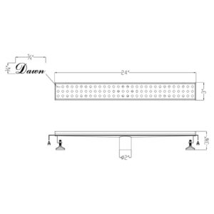 Dawn LMI240304 Mississippi River Series Linear Shower Drain, 24-Inch