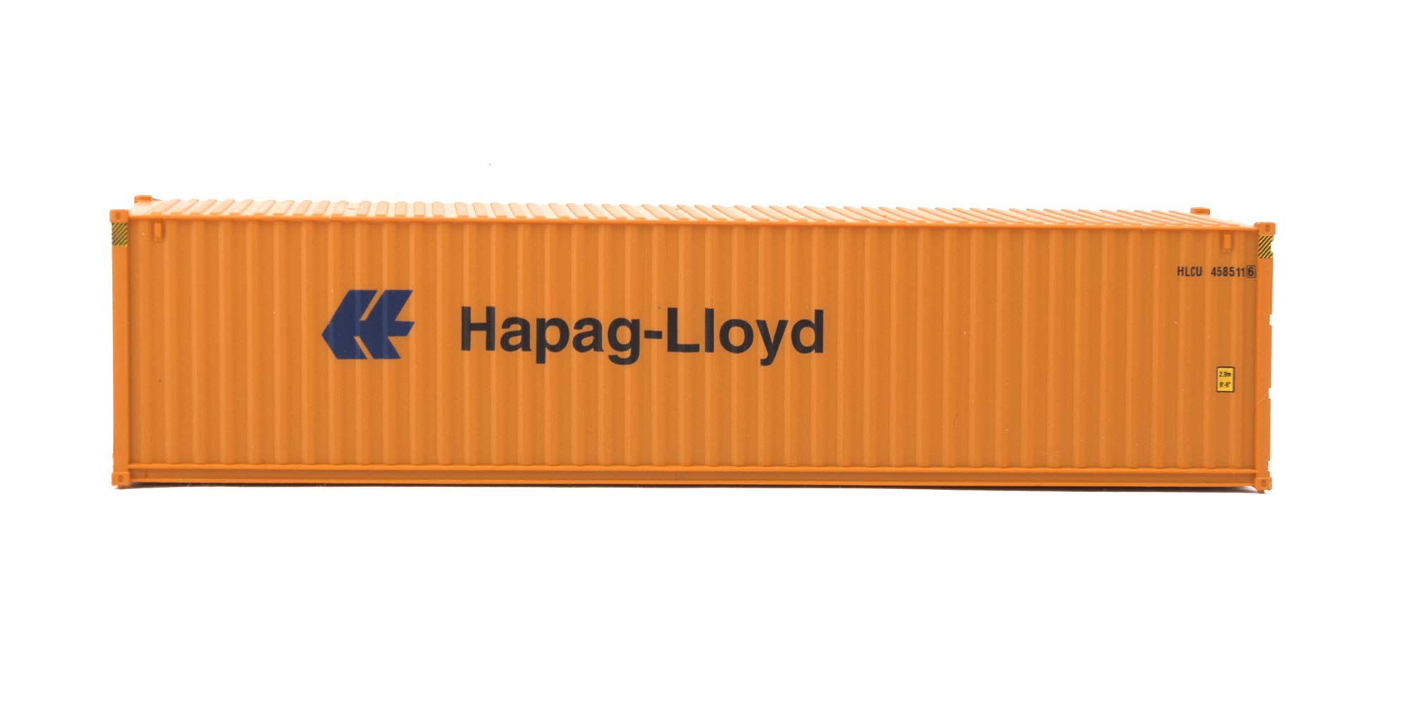 Walthers SceneMaster HO Scale Model of Hapag Lloyd (Orange, Blue) 40' Hi Cube Corrugated Side Container,949-8254