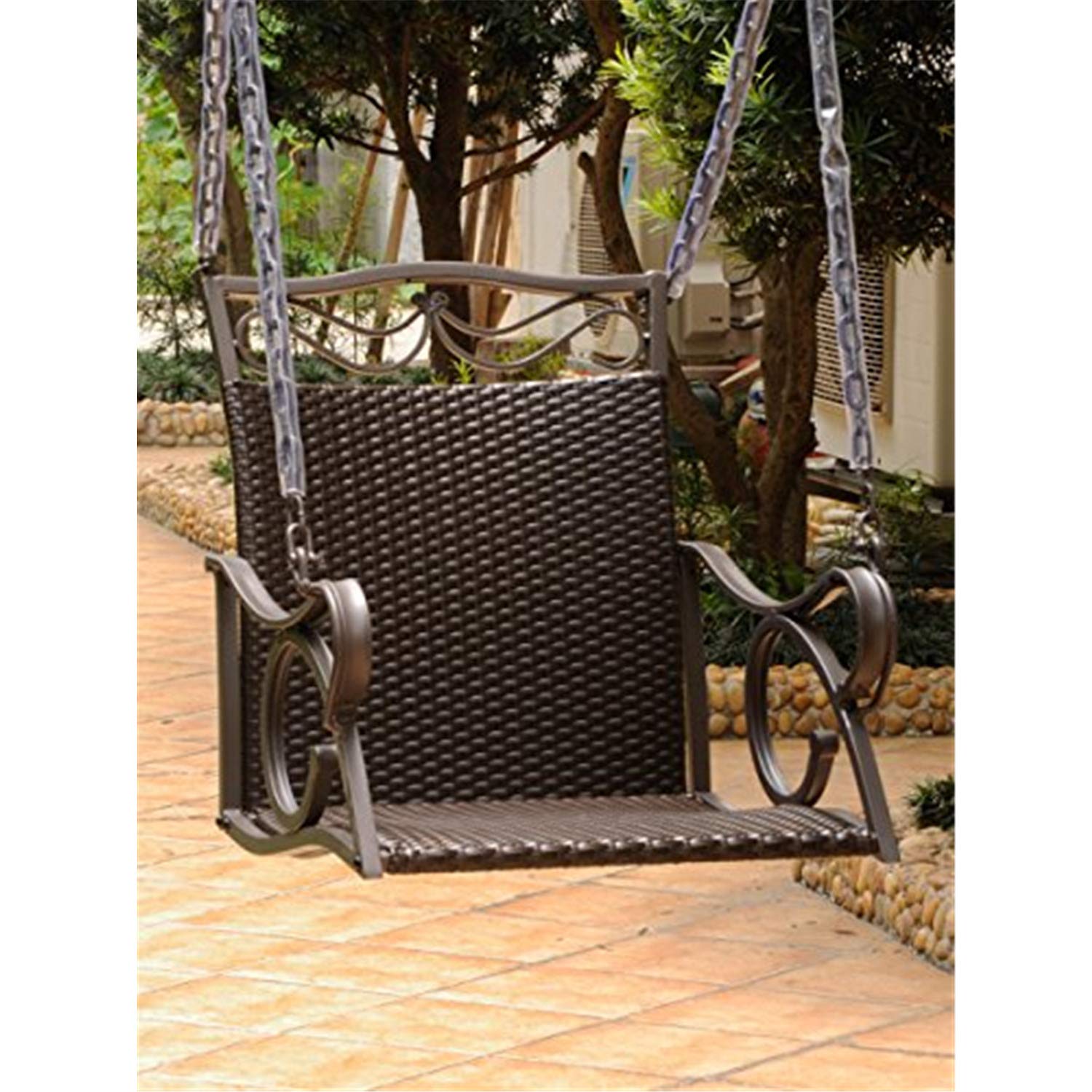 International Caravan Valencia Resin Wicker/Steel Single Chair Swing