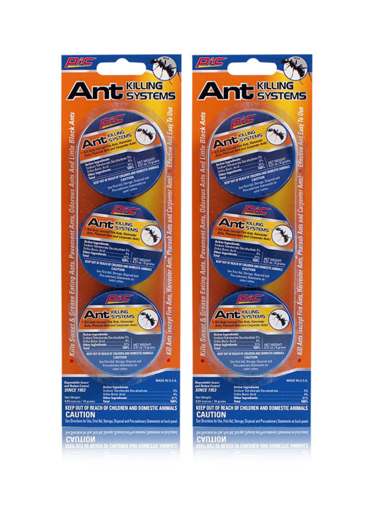 PIC Indoor/Outdoor Metal Ant Traps, 3 Count (2 Pack) - 6 Total Traps