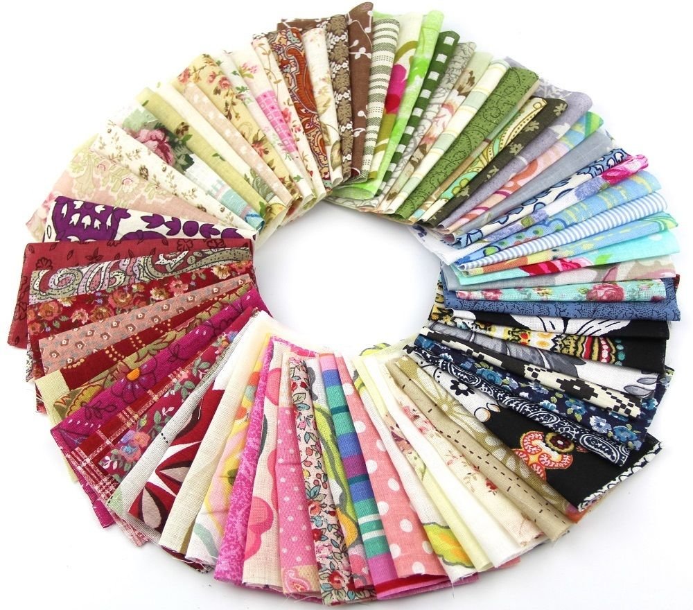 50pcs 1010cm Fabric Patchwork Craft Material Batiks Mixed Squares Bundle