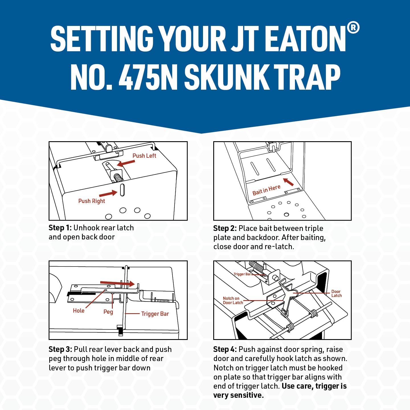 JT Eaton Answer® Skunk & Medium Pest Live Trap, Dark Interior, Easy Capture Trigger, Easy Release Door