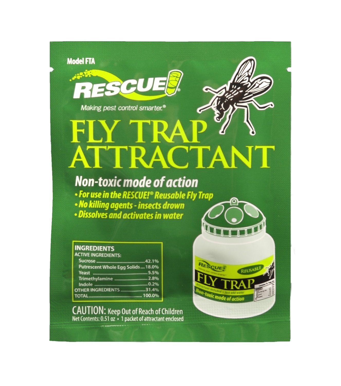 RESCUE! Reusable Fly Trap Bait Refill – Outdoor Use - 2 Pack