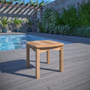 Amazonia Lincoln 1-Piece Outdoor Square Side Table | Teak Wood | Ideal for Patio and Indoors, 20 x 20