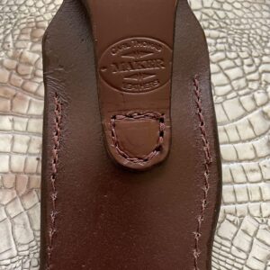 by Carl Thomas Jr. Leather Knife Sheath for Buck 692 Vanguard or Zipper. Tooled W/feather &Dyed Brown