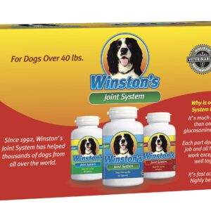 Winston Joint System - for Medium Dogs from 40-99 Pounds - 100% Natural Whole Food Supplement for Arthritis, Hip Dysplasia and Joint + Pain Relief - One Month Supply - Since 1992