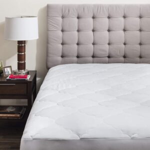 Micropuff Fitted Mattress Pad - Full XL Size Mattress Pad - Soft and Comfortable Fitted Mattress Protector - Mattress Cover Stretches up to 12 Inches Deep - Easy to Wash