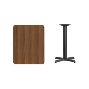 Flash Furniture Graniss 24'' x 30'' Rectangular Walnut Laminate Table Top with 22'' x 22'' Table Height Base