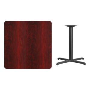 Flash Furniture 36'' Square Mahogany Laminate Table Top with 30'' x 30'' Table Height Base