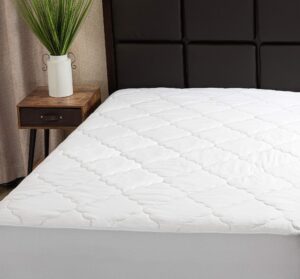 micropuff fitted mattress pad - full xl size mattress pad - soft and comfortable fitted mattress protector - mattress cover stretches up to 12 inches deep - easy to wash