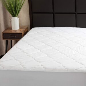 Micropuff Fitted Mattress Pad - Full XL Size Mattress Pad - Soft and Comfortable Fitted Mattress Protector - Mattress Cover Stretches up to 12 Inches Deep - Easy to Wash