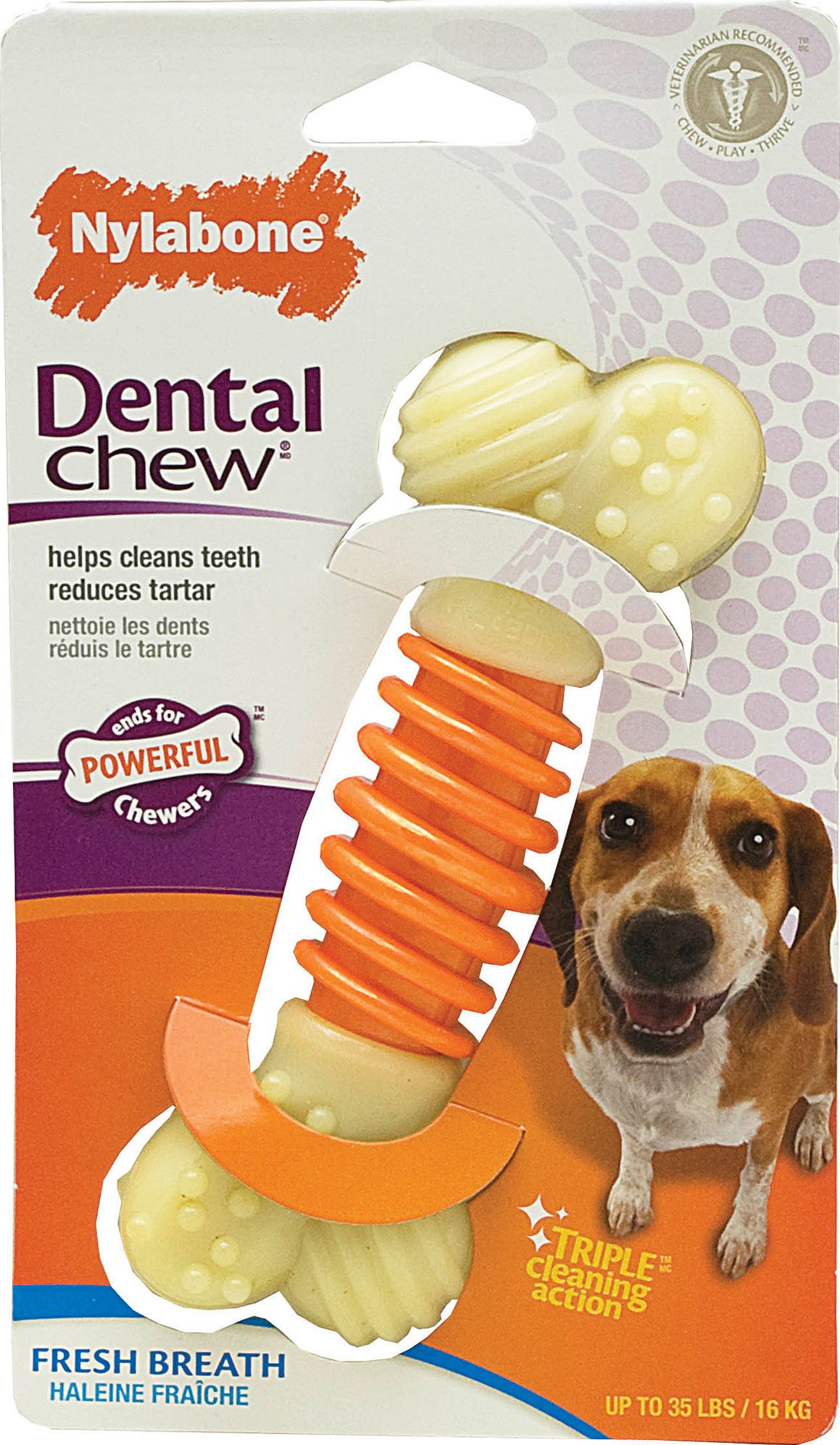 Nylabone Pro Action Dental Device Dog Chew Toy [Set of 2] Size: Medium