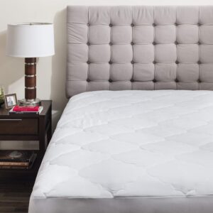 Micropuff Fitted Mattress Pad - Twin XL Size Mattress Pad - Soft and Comfortable Fitted Mattress Protector - Mattress Cover Stretches up to 12 Inches Deep - Easy to Wash