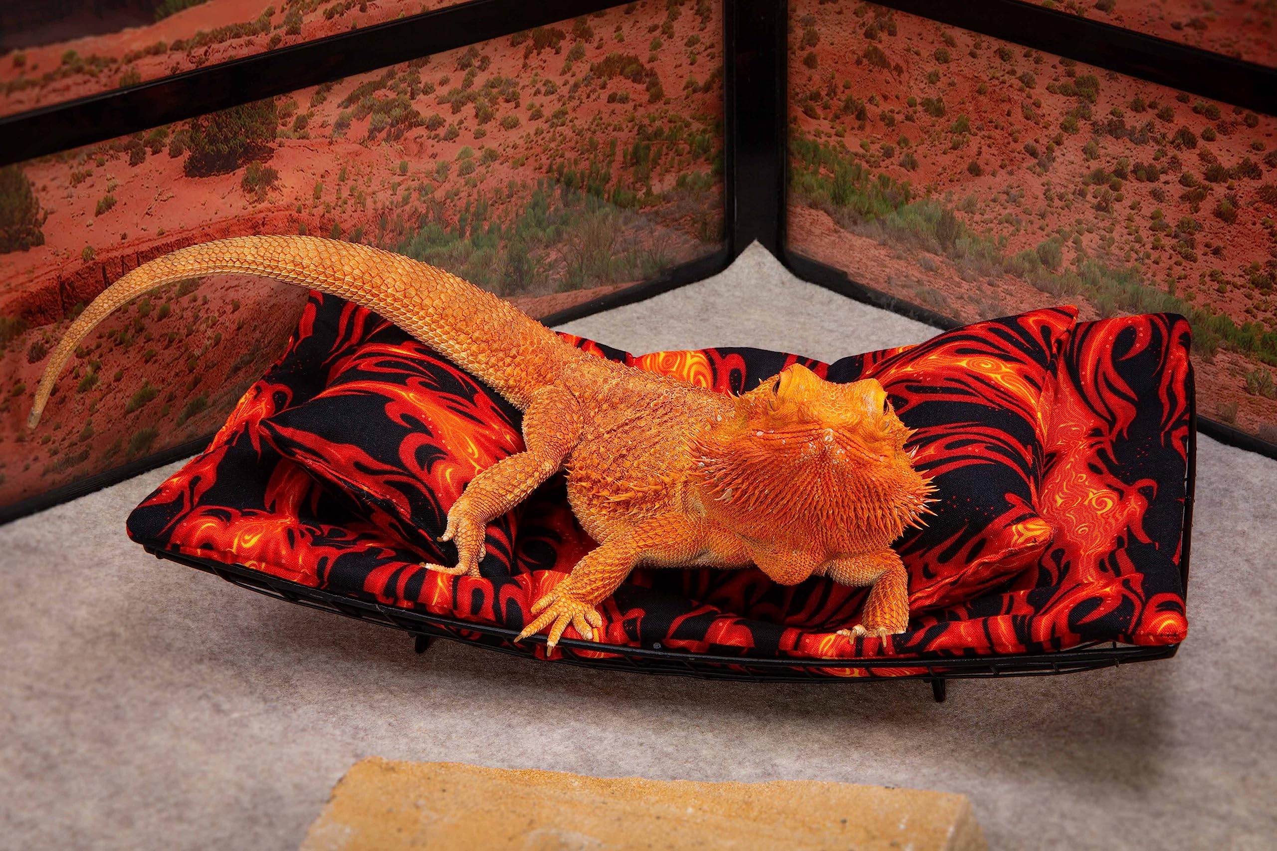 Chaise Lounge for Bearded Dragons, Flames Fabric