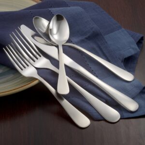 Liberty Tabletop Satin Annapolis 45 Piece Flatware set for 8 Made in USA