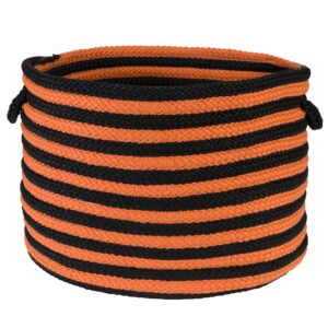 colonial mills spunky stripe basket, 14-inch by 14-inch by 10-inch, orange/black