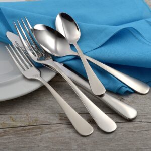 Liberty Tabletop Satin Annapolis 45 Piece Flatware set for 8 Made in USA