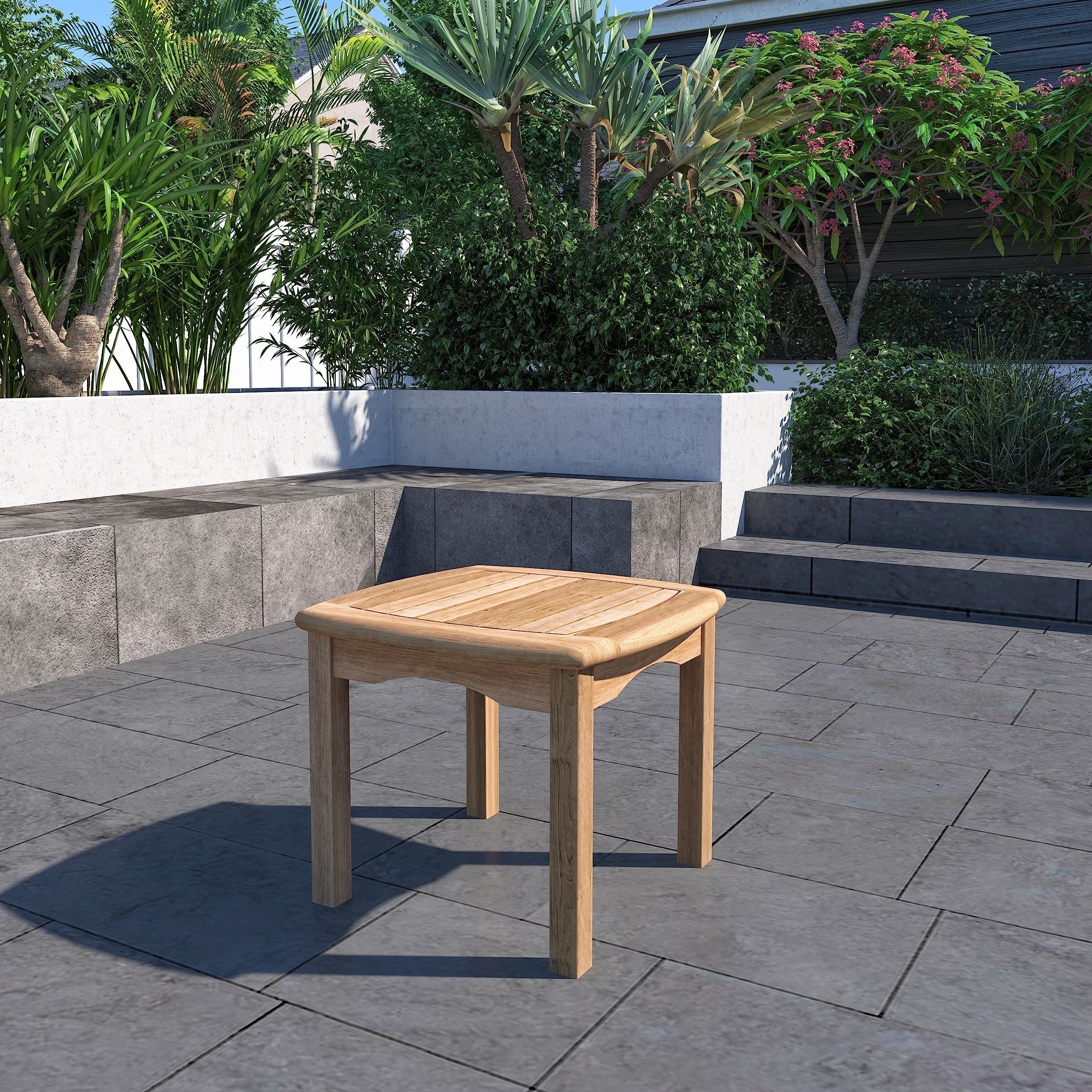 Amazonia Lincoln 1-Piece Outdoor Square Side Table | Teak Wood | Ideal for Patio and Indoors, 20 x 20