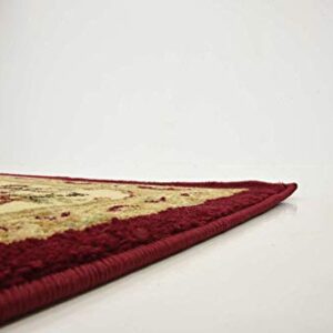 Unique Loom Versailles Collection Traditional Classic Floral Motif Area Rug (5' 0 x 8' 0 Rectangular, Burgundy/ Ivory)