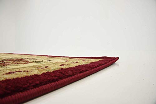 Unique Loom Versailles Collection Traditional Classic Floral Motif Area Rug (5' 0 x 8' 0 Rectangular, Burgundy/ Ivory)