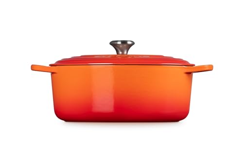 Le Creuset Enameled Cast Iron Signature Oval Dutch Oven, 6.75 qt., Flame