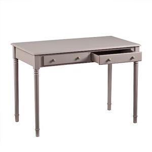 SEI Furniture Janice 2-Drawer Slim Profile Writing Desk, Gray