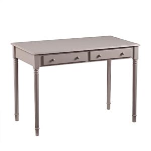 sei furniture janice 2-drawer slim profile writing desk, gray