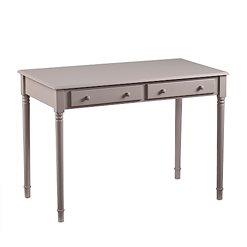 SEI Furniture Janice 2-Drawer Slim Profile Writing Desk, Gray