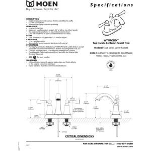 Moen 4505ORB Wynford Two-Handle Centerset High Arc Bathroom Faucet, Oil Rubbed Bronze