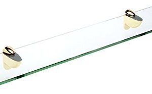 Spancraft Glass Heron Glass Shelf, Brass, 10 x 21