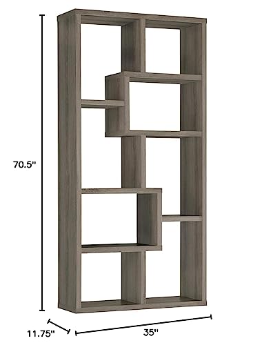 Coaster FINE Furniture Multiple Cubed Rectangular Bookcase Weathered Grey