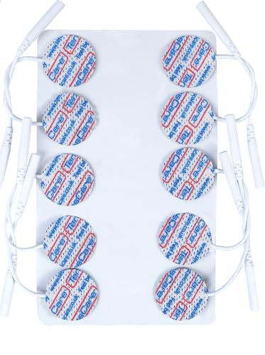 TensCare - 1in Cicrular Reusable Electrodes. Perfect for use with TENS, EMS, Micro Current and IFT. Great for Small Locations Such as Hands and Face. 1 Pack of 10 Electrodes