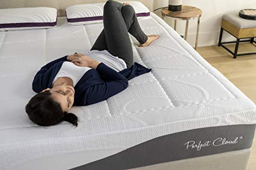 Perfect Cloud Made in The USA Elegance Plush Gel-Infused 12-inch Memory Foam Mattress - Pressure Relieving - Bed-in-a-Box (King)