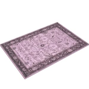 Unique Loom La Jolla Collection Farmhouse, Contemporary, Botanical, Traditional, Vintage Area Rug, 4 x 6 ft, Violet/Dark Purple